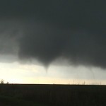 Second tornado forms 7 miles southeast of Groom, TX.  Weakening tornado number one in the distance.