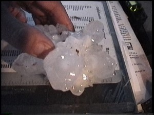 Hail over 4 inches (point to point) near Brinkman.