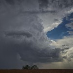 Looking west from 12.1 miles south of Shamrock, TX (4:08 pm CDT)