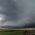 Looking west from 2.5 miles south of Caldwell, KS (7:44 pm CDT)