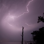 Looking west from 6.0 miles north of Jet, OK (Map stop 1) (11:44 pm CDT)