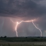 Looking west northwest from 5.0 miles west of Crawford, OK (Map stop 1) (8:44 pm CDT)