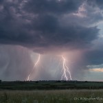 Looking west northwest from 5.0 miles west of Crawford, OK (Map stop 1) (8:45 pm CDT)