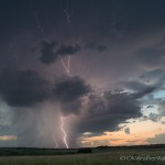 Looking north northwest from 5.0 miles west of Crawford, OK (Map stop 1) (8:55 pm CDT)