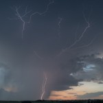 Looking north northwest from 5.0 miles west of Crawford, OK (Map stop 1) (9:02 pm CDT)