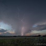 Looking north northwest from 5.0 miles west of Crawford, OK (Map stop 1) (9:05 pm CDT)