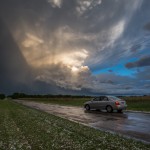 Looking east southeast from 0.4 mile west southwest of Peckham, OK (8:11 pm CDT)